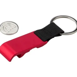 Brelok do kluczy, żeton do wózka na zakupy, otwieracz do butelek / Czerwony V6921-05