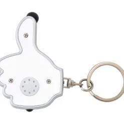 Brelok do kluczy "kciuk", lampka LED, touch pen / Biały V1686-02