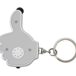 Brelok do kluczy "kciuk", lampka LED, touch pen / Srebrny V1686-32