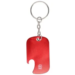 Brelok do kluczy z aluminium z recyklingu, otwieracz do butelek / Czerwony VA359-05