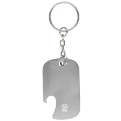 Brelok do kluczy z aluminium z recyklingu, otwieracz do butelek, lampka LED / Zielony V2106-06