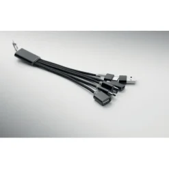 Brelok 3w1 kabel ładujący / Czarny MO3150-03