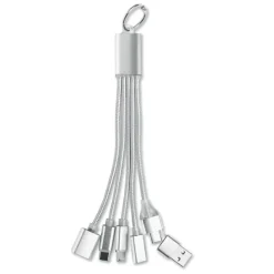 Brelok 3w1 kabel ładujący / Srebrny MO3150-14