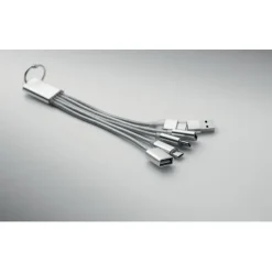 Brelok 3w1 kabel ładujący / Srebrny MO3150-14