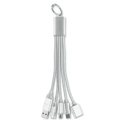 Brelok 3w1 kabel ładujący / Srebrny MO3150-14