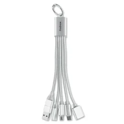 Brelok 3w1 kabel ładujący / Srebrny MO3150-14
