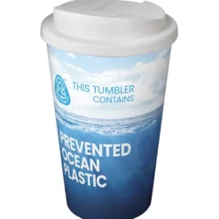 Brite-Americano® POP 350 ml termoizolowany kubek z pokrywką zabezpieczającą przed rozlaniem / Biały 21079501