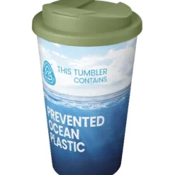 Brite-Americano® POP 350 ml termoizolowany kubek z pokrywką zabezpieczającą przed rozlaniem / Melanż zielony 21079562