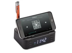 Budzik z ładowarką indukcyjną CLOCKI / Czarny 09172-02