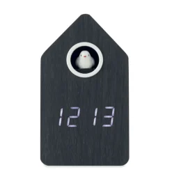 Budzik z kukułką z płyty MDF / Czarny MO2731-03