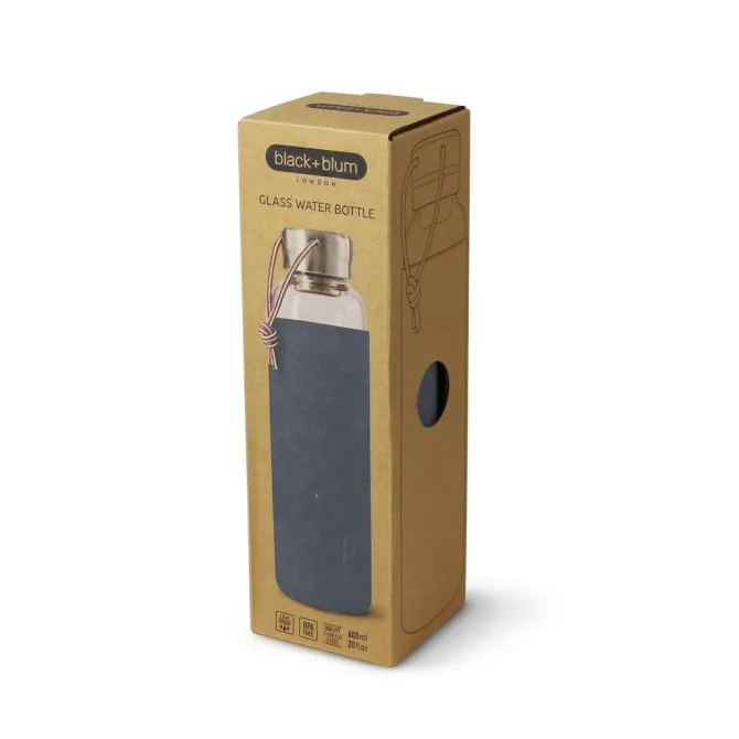 Butelka szklana na wodę 600ml BLACK+BLUM / łupkowy B3GR-WB-M015