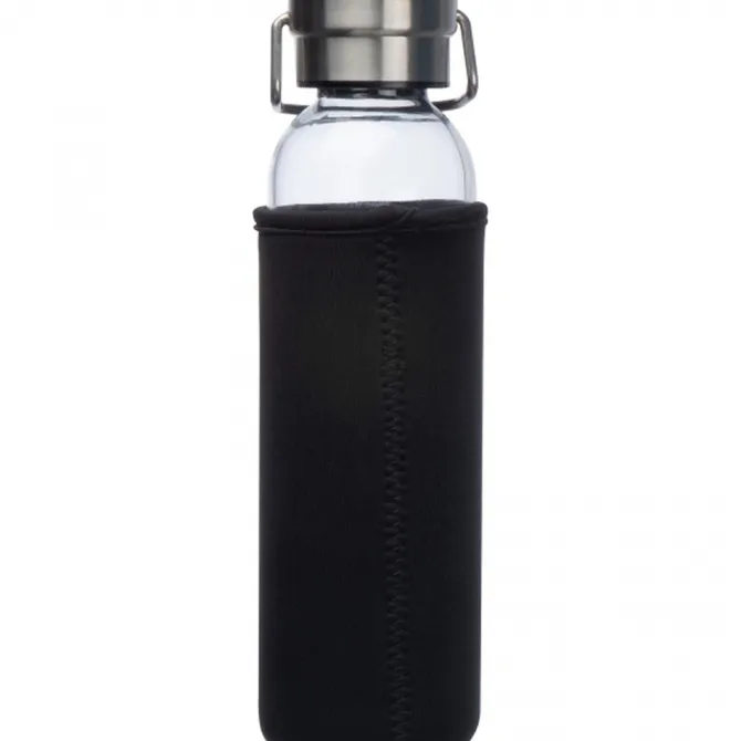 Butelka szklana z pokrowcem 600 ml RAMONA / Czarny 6318103
