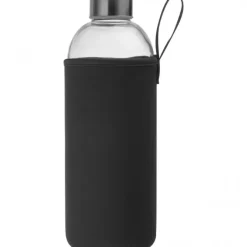 Butelka szklana z pokrowcem 1000 ml JESSICA / Czarny 6242703