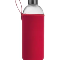 Butelka szklana z pokrowcem 1000 ml JESSICA / Czerwony 6242705