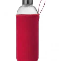 Butelka szklana z pokrowcem 1000 ml JESSICA / Czerwony 6242705
