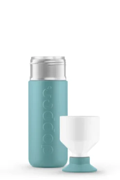 Butelka termiczna ze słomką Dopper Insulated (580 ml) - Blazing Black x Flip Straw - Black / Bottlenose Blue DOB5289