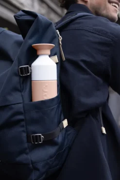 Butelka termiczna ze słomką Dopper Insulated (580 ml) - Blazing Black x Flip Straw - Black / Peach DOB6866