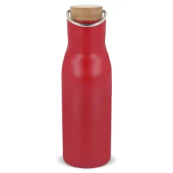 Butelka termiczna z pokrywą bambusową 500ml / Ciemnoczerwony LT98900-N0020