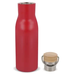 Butelka termiczna z pokrywą bambusową 500ml / Ciemnoczerwony LT98900-N0020