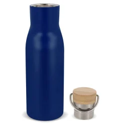 Butelka termiczna z pokrywą bambusową 500ml / Ciemnoniebieski LT98900-N0010