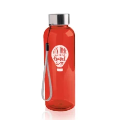 Butelka z tritanu 500 ml, stalowa nakrętka ze sznurkiem / Tritanbottle / Czerwony IP37053052