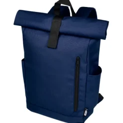Byron plecak na laptopa 15,6 cala z tworzywa RPET z certyfikatem GRS z zawijanym zamknięciem, 18 l / Jasnoszary 12065980