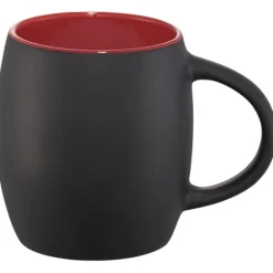 Ceramiczny kubek Hearth z drewnianym wiekiem/spodeczkiem / Czarny 10046602