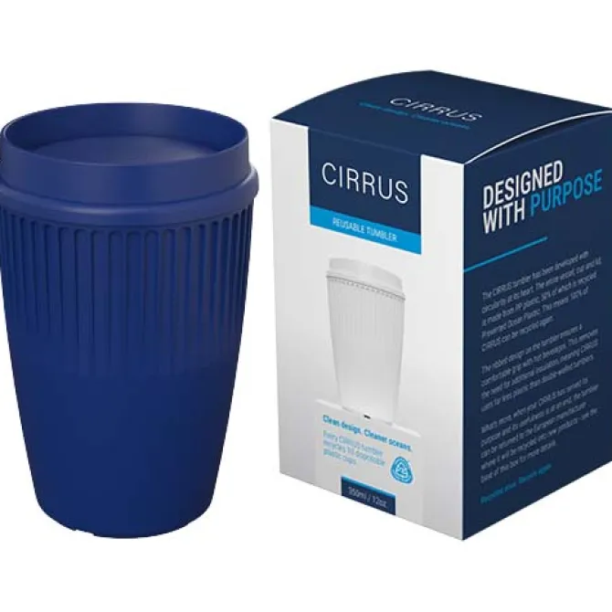 Cirrus POP kubek o pojemności 350 ml z pokrywką 360° / Niebieski 22052052