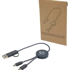 Citala kabel do synchronizacji danych i szybkiego ładowania 5 w 1 27 W o długości 30 cm z tworzyw sztucznych pochodzących z recyklingu / Hale Blue 12442755