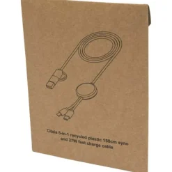 Citala kabel do synchronizacji danych i szybkiego ładowania 5 w 1 27 W o długości 150 cm z tworzyw sztucznych pochodzących z recyklingu / Biały 12442801
