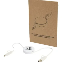 Citala zwijany kabel do synchronizacji danych i szybkiego ładowania 5 w 1 40 W o długości 90 cm z tworzyw sztucznych pochodzących z recyklingu / Czarny 12443090