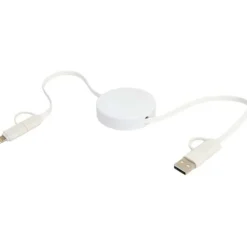 Citala zwijany kabel do synchronizacji danych i szybkiego ładowania 5 w 1 40 W o długości 90 cm z tworzyw sztucznych pochodzących z recyklingu / Czarny 12443090