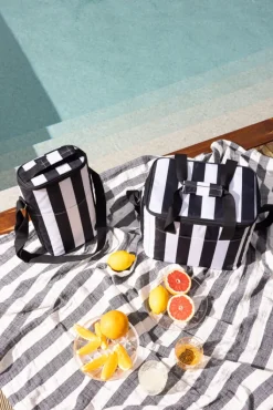 CITY TORBA TERMICZNA STRIPE rPET DUŻA, CZARNO-BIAŁY / Czarno-Biały 5018597-