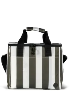 CITY TORBA TERMICZNA STRIPE rPET DUŻA, ZIELONO-BIAŁY / Zielony 5018596-