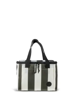 CITY TORBA TERMICZNA STRIPE rPET MAŁA, ZIELONO-BIAŁY / Zielony 5018593-
