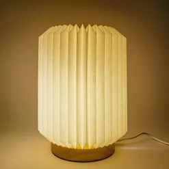 Coollux składana papierowa lampa LED Aurora na drewnianej podstawie, 22 cm / Naturalny LT40725-N0094
