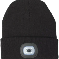 Czapka zimowa ze światłem COB / Czarny V7184-03