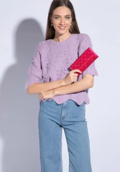 Damski portfel WITTCHEN z lakierowanej skóry z monogramem / Różowy WITT34-1-413