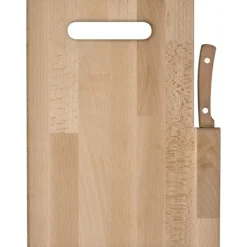Deska kuchenna drewniana z nożem LIZZANO / Brązowy 338801