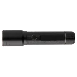 Duża latarka Gear X, ładowana przez USB, aluminium z recyklingu / Czarny P513.931