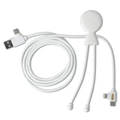 2090 - Długi kabel do ładowania Xoopar Mr Bio + adapter z wtyczką UK / Biały LT41026-N0001