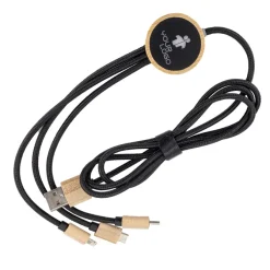 Długi kabel 3w1 z podświetlanym logo LH-ZMU06 / Beżowy EG059113