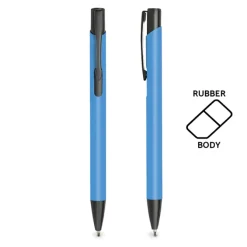 Długopis aluminiowy, gumowany / Aluru / Tourquise Blue IP13149463