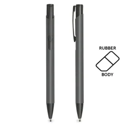 Długopis aluminiowy, gumowany / Aluru / Ciemnoszary IP13149496