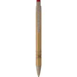 Długopis bambusowo-słomkowy Stylus / Beżowy / czerwony LT87282-N5521