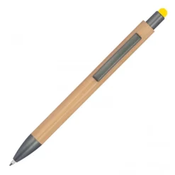 Długopis drewniany touch pen LUCIO / żółty 1219408