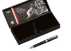 Długopis EXO Husaria Polska, czarny korpus, motyw flagi, wykończenia chromowane, etui Husaria / Czarny EXP1020.HPCTBP-CZ