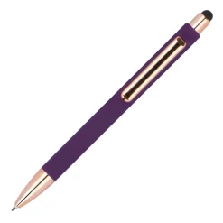 Długopis plastikowy soft touch LENA / Fioletowy 1387312