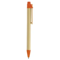 Długopis tekturowy z drewnianym klipsem / Recypen / Pomarańczowy IP13127432