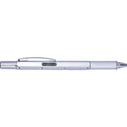 Długopis wielofunkcyjny, linijka, poziomica, touch pen / Srebrny V1919-32